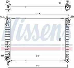 Радіатор охолодження двигуна CHEVROLET CAPTIVA, OPEL ANTARA, NISSENS (616905)