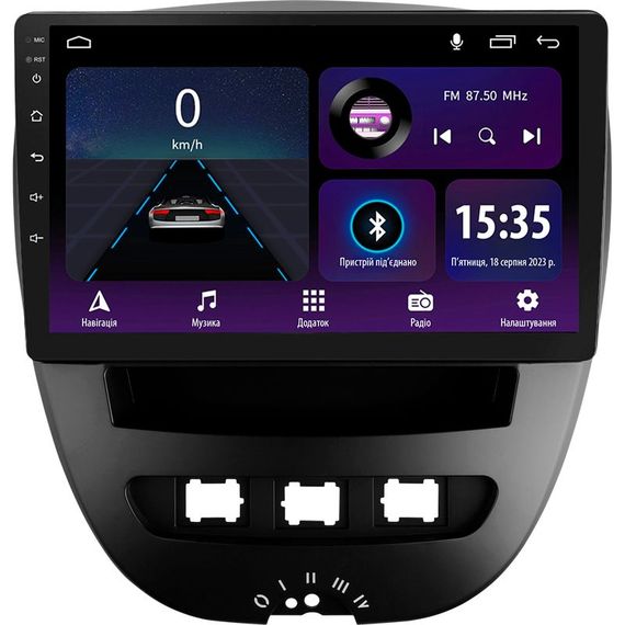 Штатна магнітола Sigma E9232 2+32 Gb Peugeot 107 Toyota Aygo 2005-2014 9"