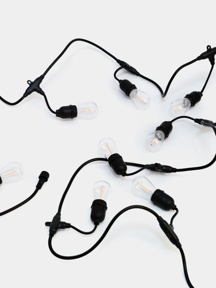 Уличная Ретро гирлянда HD-126S/10L E27 IP44 BK 5m