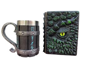 Подарунковий набір Кухоль 3D Скандинавські Руни та Блокнот 3D «Око Лісового Дракона»
