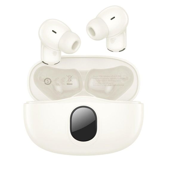 Бездротові навушники BOROFONE FQ4 Lighten true wireless ANC+ENC noise reduction BT headset Milky white | Зображення 2