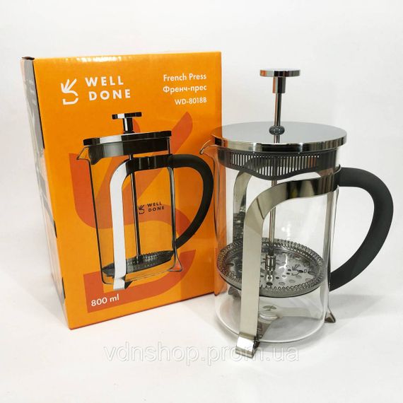 Заварники для заварювання чаю з пресом, Заварник прозорий, Френч-прес місткий, Чайник прес для чаю JY-30 | Зображення 5