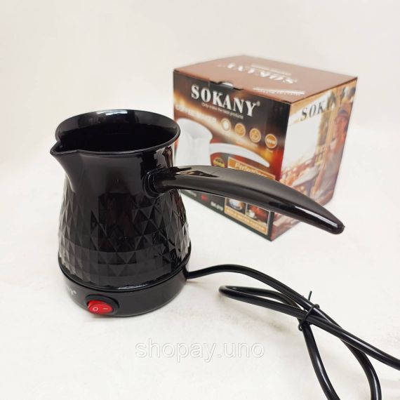 Электрическая турка Sokany SK-219 500мл 500Вт для кофе Black MY-55 | Зображення 2