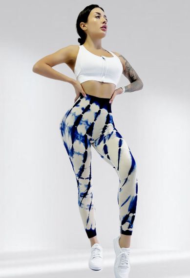 Лосіни пуш ап для фітнесу LILAFIT Біло-синій М (LFL000025) | Зображення 1