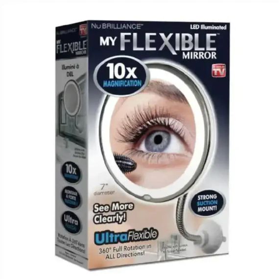 УЦІНКА! Дзеркало з LED-підсвіткою ULTRA FLEXIBLE MIRROR зі збільшенням 5X. Гнучке дзеркало для макіяжу (Плохе паковання 3263) | Зображення 6