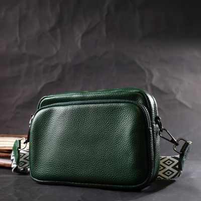Сумка Vintage Кросс-боди из натуральной кожи Зеленая (22296) | Зображення 2
