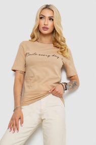Футболка женская с принтом, цвет бежевый, 241R130