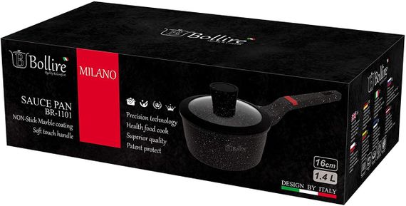 Ківш із кришкою MILANO BOLLIRE 16 см 1.4 л | Зображення 1