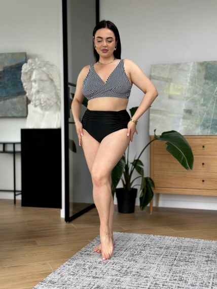 Роздільний купальник PLUS SIZE  в полоску з утяжкою | Зображення 8