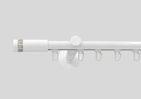 Однорядний стіновий імпресійний карниз Аресто білий комплект Хантос 100 см.