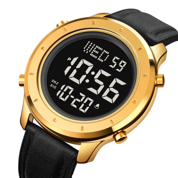 Чоловічий годинник Skmei 1864LGDBK Gold-Black Leather | Зображення 1