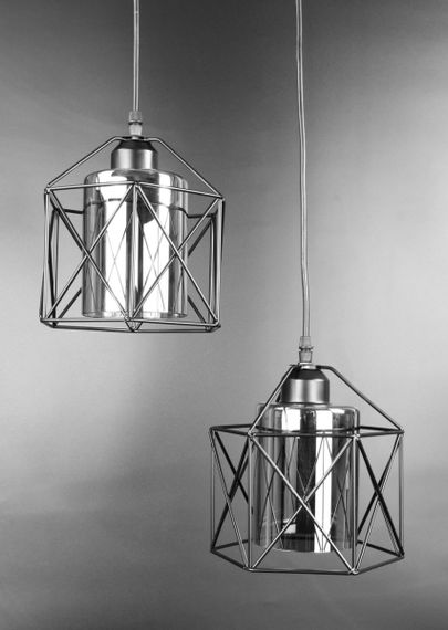 Люстра підвісна LOFT на 2 лампочки 25976 Чорний 30-95х36х36 см. | Зображення 1