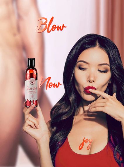 Оральний лубрикант Suck Lick з ароматом та смаком полуниці 120 ml | Зображення 3