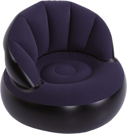 Надувне крісло AIR SOFA / Надувне велюрове крісло 80×80×67см Темно-синій | Зображення 4