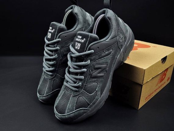 Демісезонні шкіряні кросівки New Balance колір олива | Зображення 3