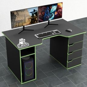 Стол компьютерный Comfy-Home Rasin RS-1 черныйзеленый