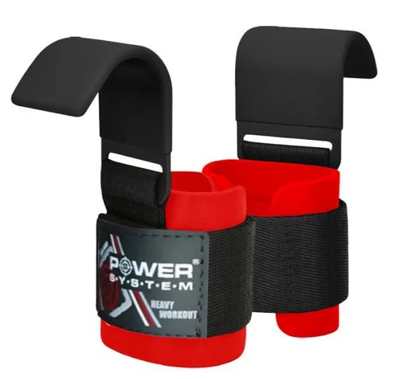 Гаки для тяги на зап'ястя Power System PS-3310 Hardcore Hooks Black/Red (PS-3310_Black-Red)
