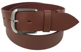 Кожаный ремень под джинсы 5 см Skipper  коричневый