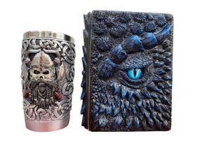 Подарунковий набір Стакан 3D Вікінг Лицарь і Блокнот 3D «Книга Теней і Глубін»