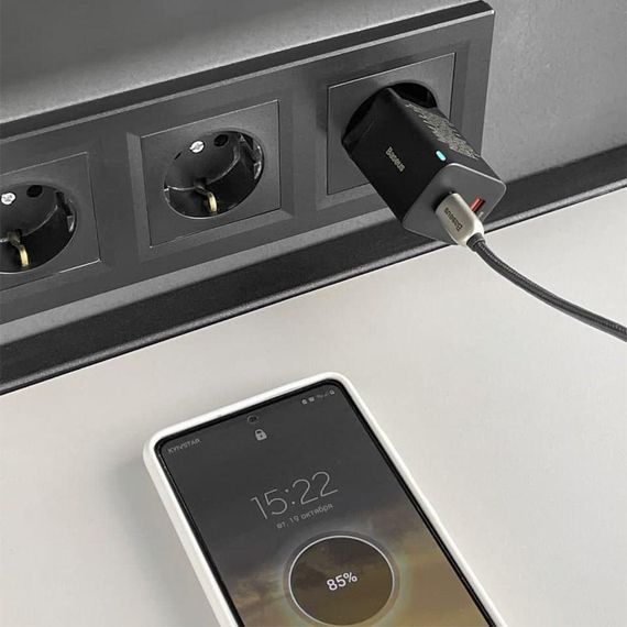 Мережевий зарядний пристрій Baseus Super Si Pro Quick Charger Type-C+USB 30W, Білий | Зображення 4