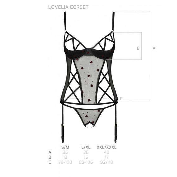 Корсет с подвязками + стринги LOVELIA CORSET black S/M - Passion | Зображення 5