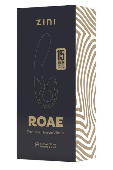 Вібратор-кролик Zini Roae чорно-золотий, 19.5 х 3.5 см Sex Aura | Зображення 4