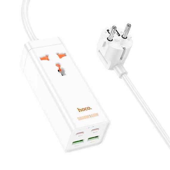 Мережевий фільтр HOCO AC10A на 1 розетку + 2 USB + 2 USB-C, 65W, кабель 1, 5 м | Зображення 1