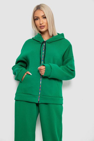 Спортивный костюм женский на флисе, цвет зеленый, 238R5715 | Зображення 1