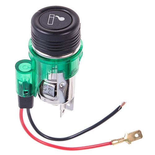 Прикурювач з підсвічуванням в планку 12V GREEN