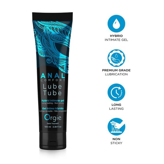 Анальна змазка Orgie Lube Tube Anal Comfort, 100 мл, водна основа, імітація силікону Sex Aura | Зображення 2