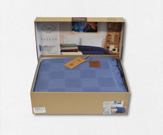 Вафельное покрывало Sikel 210×240 см. Elegan Mavi | Зображення 1