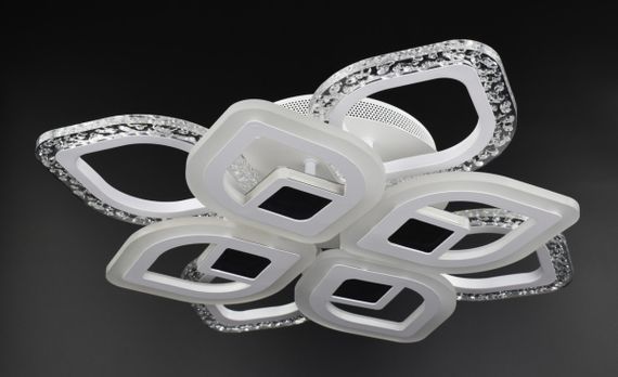 Люстра світлодіодна стельова LED світильник для квартири на стелю лед з пультом 26066 Білий 10х44х44 см.