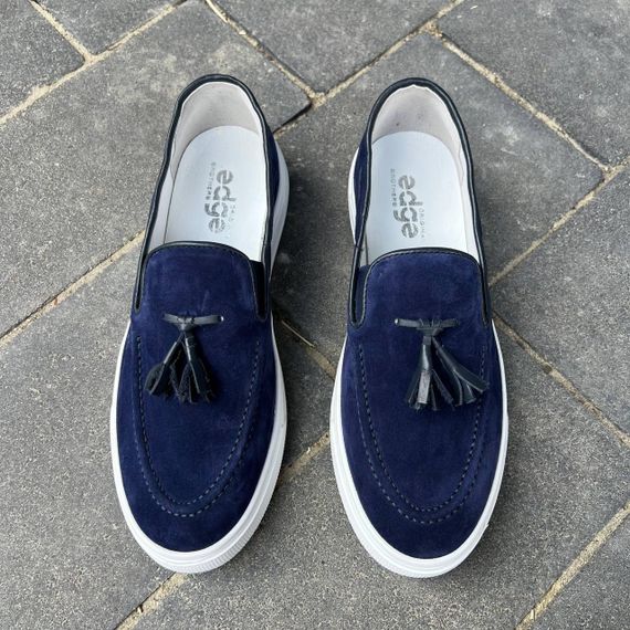 Синие лоферы на белой подошве 41 размер | Зображення 6