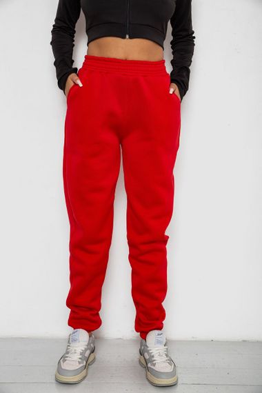 Спортивные штаны женские на флисе, цвет красный, 238R57828
