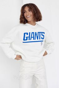 Жіночий теплий світшот жовтогарячий з написом Giants колір молочний FL_000733