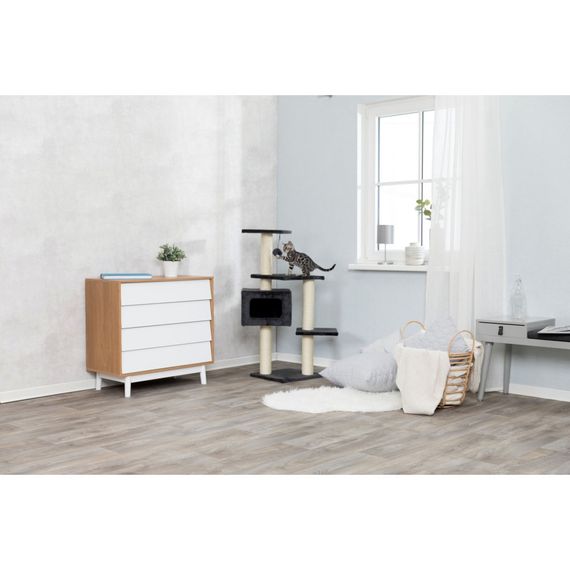 Дряпка-комплекс Trixie Palamos для котів з іграшкою на мотузці сизаль/плюш чорна 39х39х109 см | Зображення 2