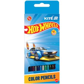 Набір кольорових олівців двосторонніх Kite Hot Wheels HW25-054 24 кольори 12 шт