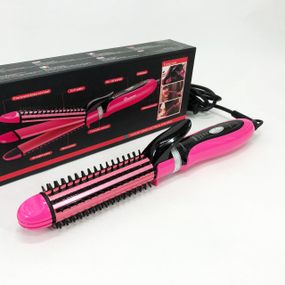 Плойка-праска 3в1 Geemy GM-2922, Сучасні щипці для завивки волосся, Прилад для завивки. Колір: рожевий