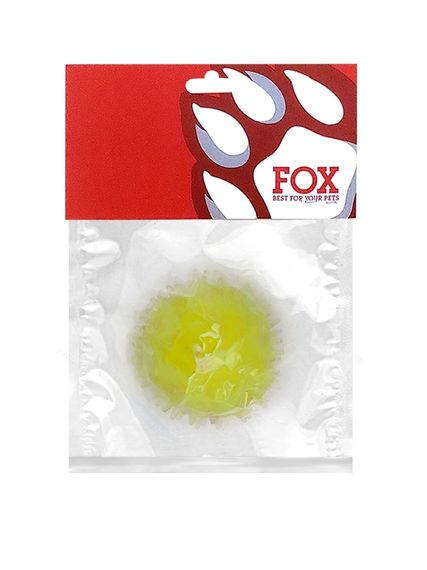 Іграшка для собак ТМ "FOX" "М'яч із шипами" жовтий, 7,5 см (із запахом ванілі)