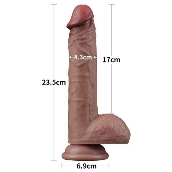 Фалоімітатор - Dual-Layered Silicone Cock 9" Brown #2 Sex Aura | Зображення 2