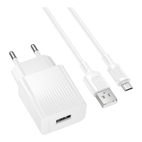 Сетевое Зарядное Устройство Borofone BAS71A 1USB 2.1A+USB to Micro | Зображення 3