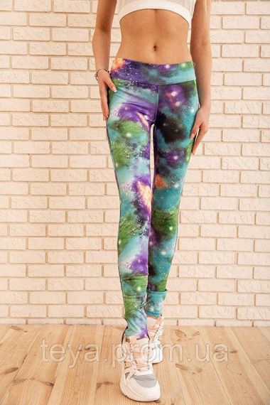 Спортивные леггинсы с принтом для фитнеса цвет зеленый  FA_000360