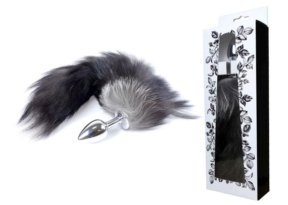 Анальна пробка Exclusivity Fox Tail Black Срібляста 2XL | Зображення 5