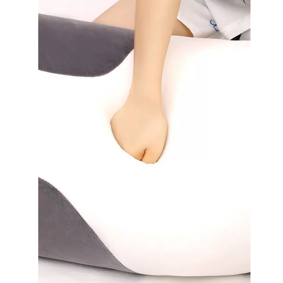 М'яка іграшка Хаскі-обіймашка 92 см, Подушка Обіймашка Сіра, плюшевий собака | Зображення 9