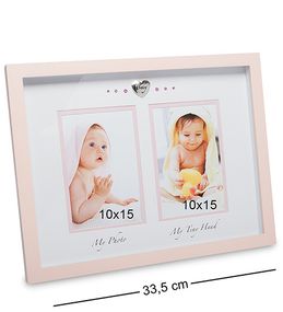 Мультирамка металлическая настенная: Baby Story (на 2 фото 10х15 см), 33.5 см
