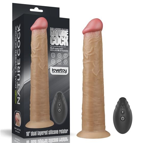 Вібратор - Dual-Layered Silicone Rotator 10" Flesh