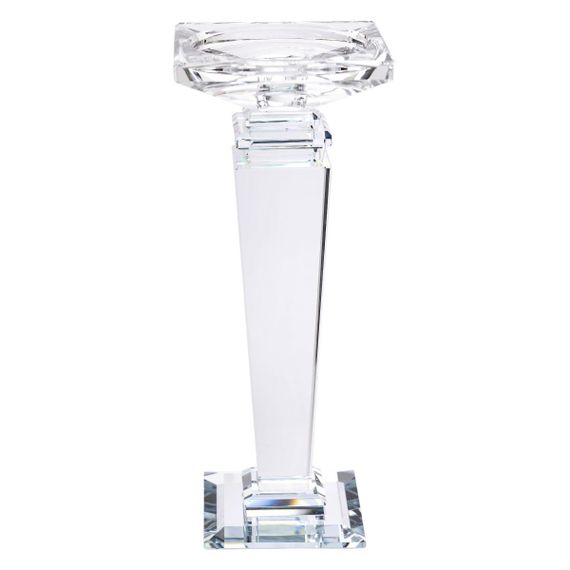 Підсвічник скляний на високій ніжці 9.5×9.5×24 см декоративний прозорий HP-4-54L | Зображення 2