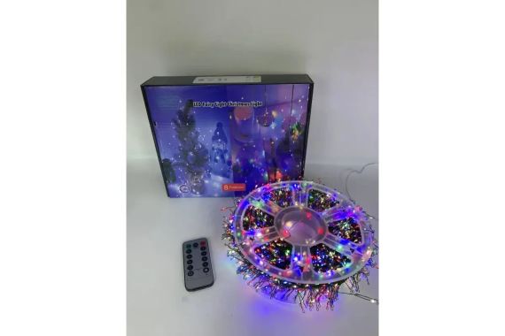 Гірлянда Роса на котушці феєрверк - мішура від USB, 20м, 600LED + пульт Мультик | Зображення 1