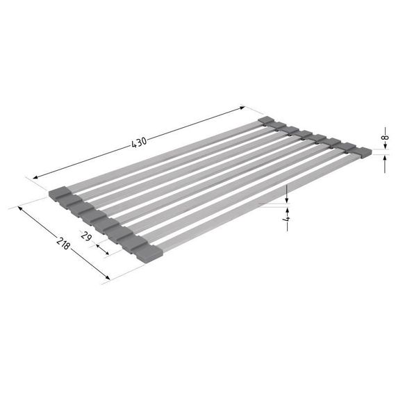 Сушарка на кухонну мийку Lidz Acsis LA11 Gray, плоска основа, для посуду 430х218 мм LDACSLA11GRA49765 | Зображення 1