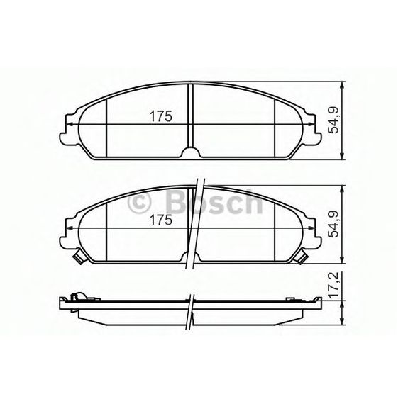 Тормозные колодки Bosch дисковые передние CHRYSLER/DODGE 300C/Caliber/Challenger "F "05 0986494483